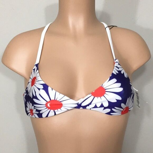 WILDFOX reversible daisy stripe bikini top. NWT - Picture 1 of 6